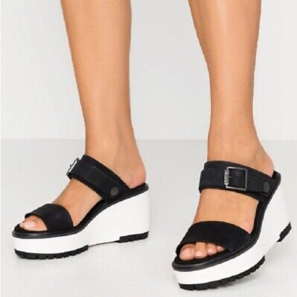Timberland Shoes - Timberland Koralyn Sporty Wedge Sandals in Nubuck Black Womens Sizes 7.5 8.5 9